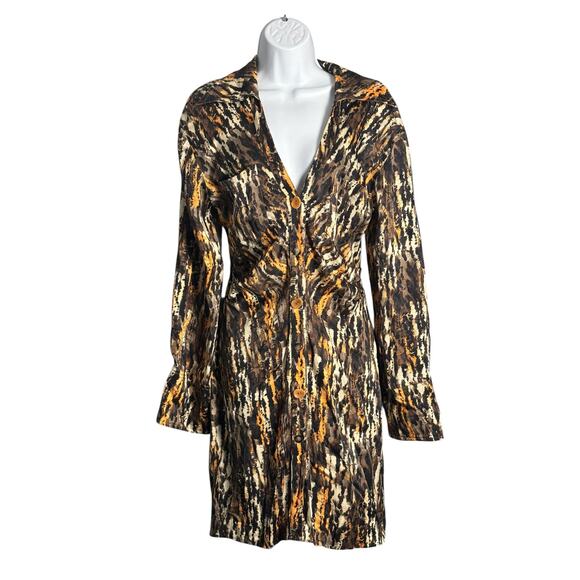 Nanushka Zada Abstract Print Mini Shirtdress Size Medium - Picture 1 of 7